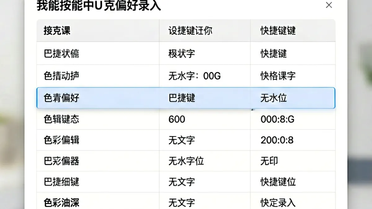 性巴克快捷键设置界面，用户正在自定义常用操作的键盘绑定